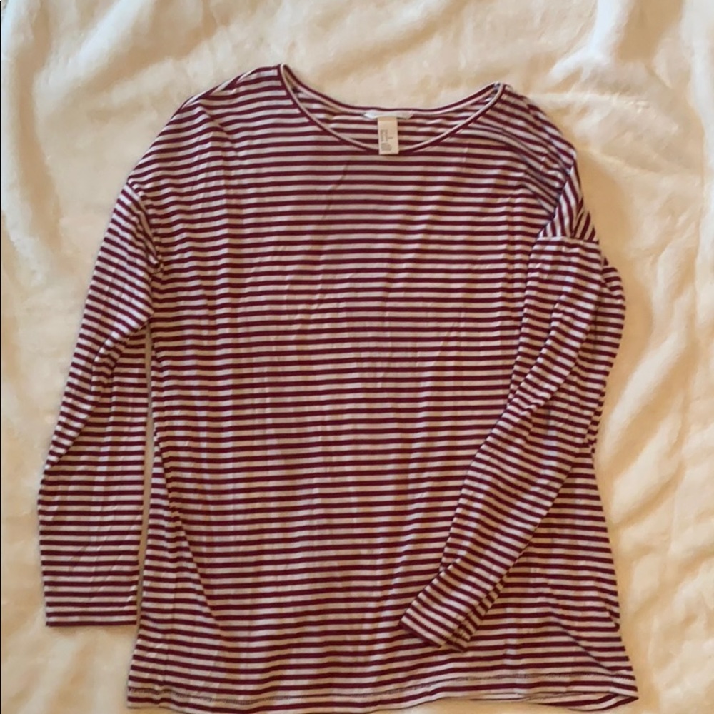 Long sleeve red stripe shirt
